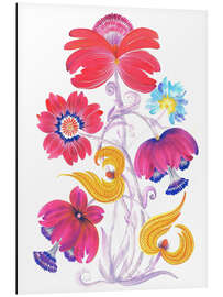 Aluminium print Vibrant Floral Fantasy in Petrykivka Style