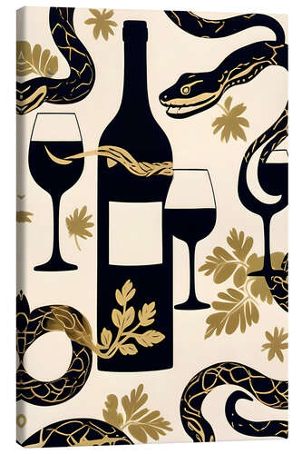 Leinwandbild Schlangen & Weine