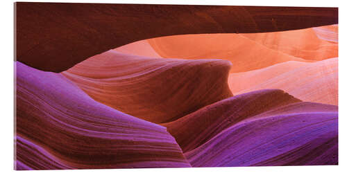 Acrylic print Colourful Waves of Stone
