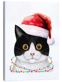 Tableau sur toile Santa Cat - Valeriya Korenkova