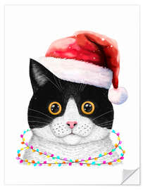 Autocolante decorativo Santa Cat - Valeriya Korenkova