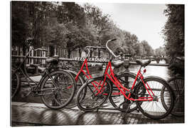 Gallery print Red bicycles in Amsterdam
