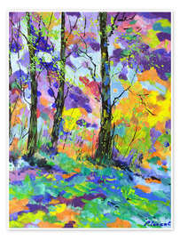 Wall print Colourful wood - Pol Ledent