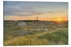 Cuadro de aluminio Lighthouse on Amrum at sunrise - Michael Valjak