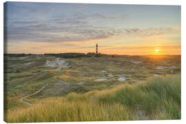 Canvas print Lighthouse on Amrum at sunrise - Michael Valjak