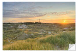 Wandsticker Leuchtturm auf Amrum bei Sonnenaufgang