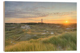 Print på træ Lighthouse on Amrum at sunrise - Michael Valjak