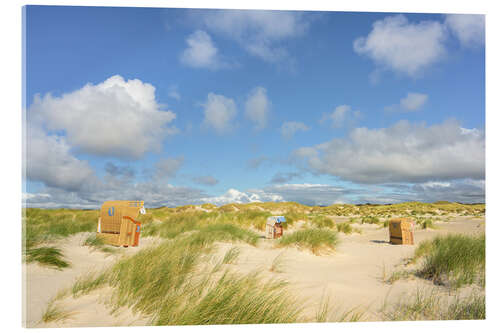 Acrylglasbild Strandkörbe in den Dünen auf Amrum