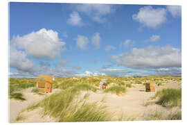 Acrylglasbild Strandkörbe in den Dünen auf Amrum - Michael Valjak