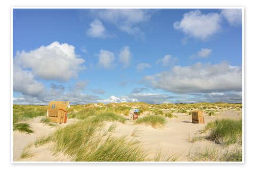 Poster Strandkörbe in den Dünen auf Amrum