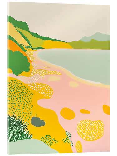 Acrylic print Pink Beach Maritime Beach Landscape
