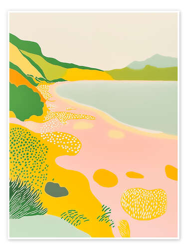 Poster Pink Beach Maritime Beach Landscape
