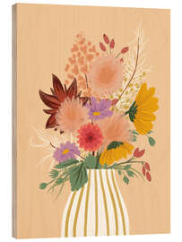 Hout print Autumn bouquet