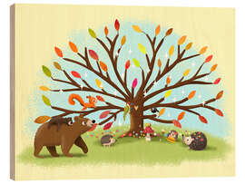 Holzbild Schutzbaum - Julia Reyelt