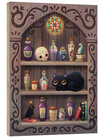 Tableau en bois Cute Halloween cat