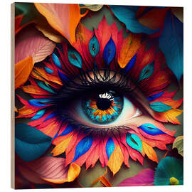 Cuadro de madera Woman's eye in macro - Mark Ashkenazi