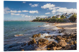 Acrylglasbild Strand Grève Blanche und Strandvillen in Carantec, Bretagne - Christian Müringer