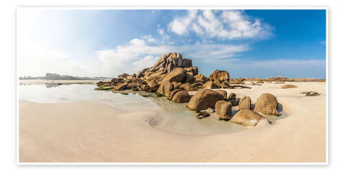 Poster Strand von Kerfissien, Bretagne