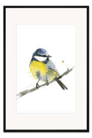 Gerahmter Kunstdruck Aquarell Blaumeise