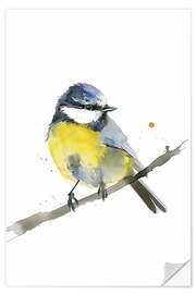 Självhäftande poster Watercolour Bluetit