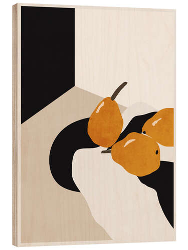 Hout print Minimal Abstract Art Pears