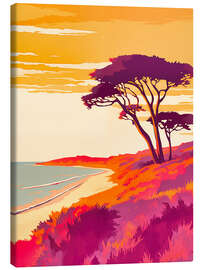 Leinwandbild Sonnenuntergang am Strand, Farbrausch - Frank Daske