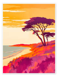Wandbild Sonnenuntergang am Strand, Farbrausch - Frank Daske