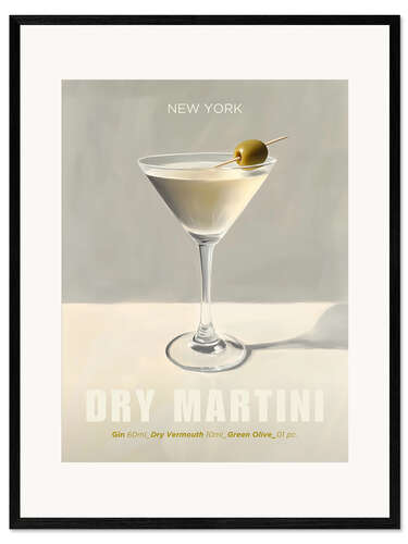 Impression artistique encadrée Dry Martini