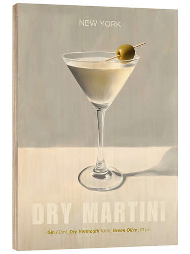 Wood print Dry Martini