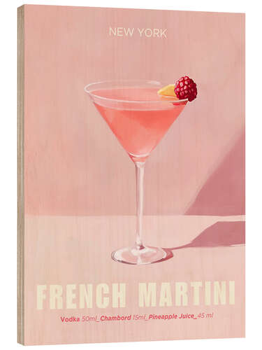 Wood print French Martini