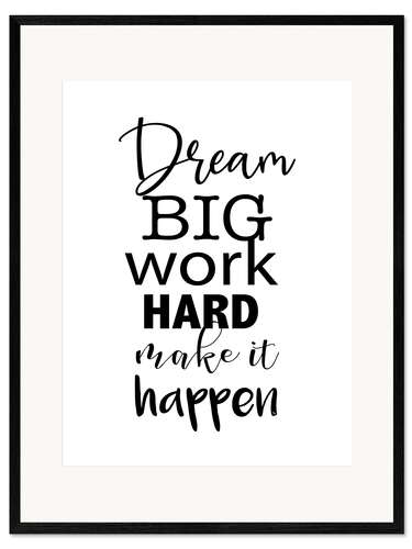 Framed art print Dream big - Quote