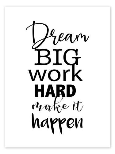 Póster Dream big - Quote