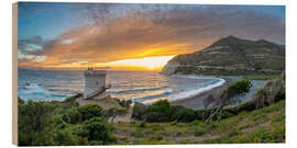 Wood print Sunset on Corsica