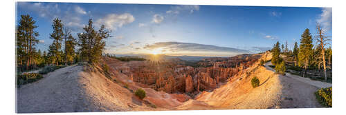 Stampa su vetro acrilico Sunrise in Bryce Canyon, Utah