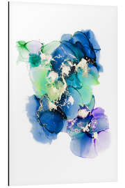 Alubild Stillness Blue and Green Abstract Art