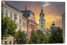 Canvas print Old Town of Pécs at sunset, Hungary - Jan Wehnert