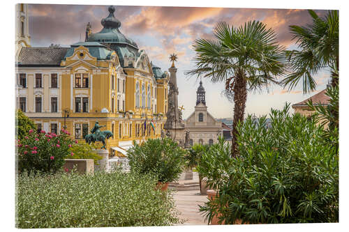 Cuadro de metacrilato Pecs, historic Széchenyi Square, Hungary