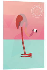 Hartschaumbild Pink Flamingo