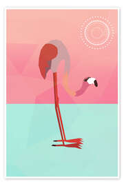 Wall print Pink Flamingo - Mark Ashkenazi