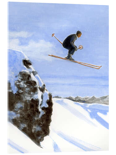 Acrylic print Skier in air