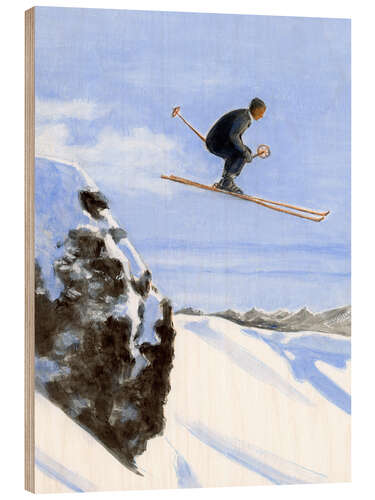 Cuadro de madera Skier in air