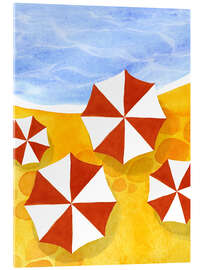Acrylic print Umbrellas on the beach