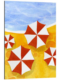 Aluminium print Umbrellas on the beach - Ekaterina Koroleva