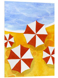 Hartschaumbild Sonnenschirme am Strand