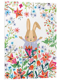 PVC print Happy Bunny and Flowers