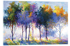Obraz na szkle akrylowym Radiant Trees in the Morning Glow - Leon Devenice