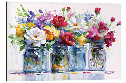 Quadro em alumínio Vibrant Floral Impressions