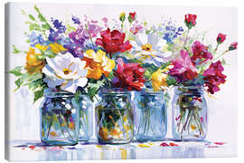 Lærredsbillede Vibrant Floral Impressions - Leon Devenice