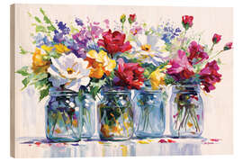 Wood print Vibrant Floral Impressions - Leon Devenice