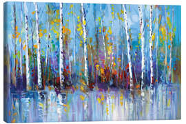 Quadro em tela Colourful Birch Trees